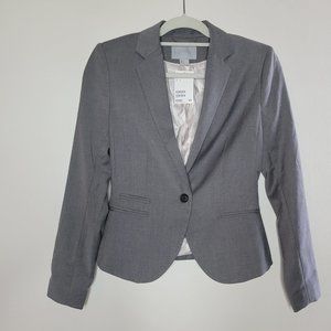 H&M Blazer Gray Size 6 Career Jacket Work